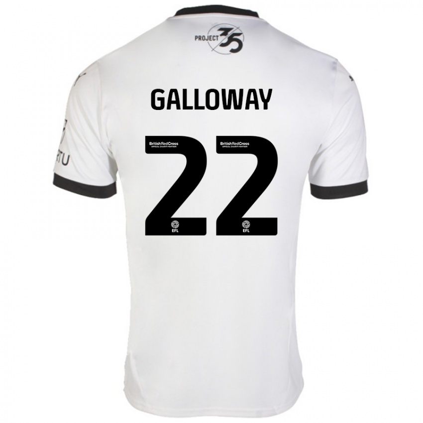 Niño Camiseta Brendan Galloway #22 Blanco Negro 2ª Equipación 2024/25 La Camisa Chile