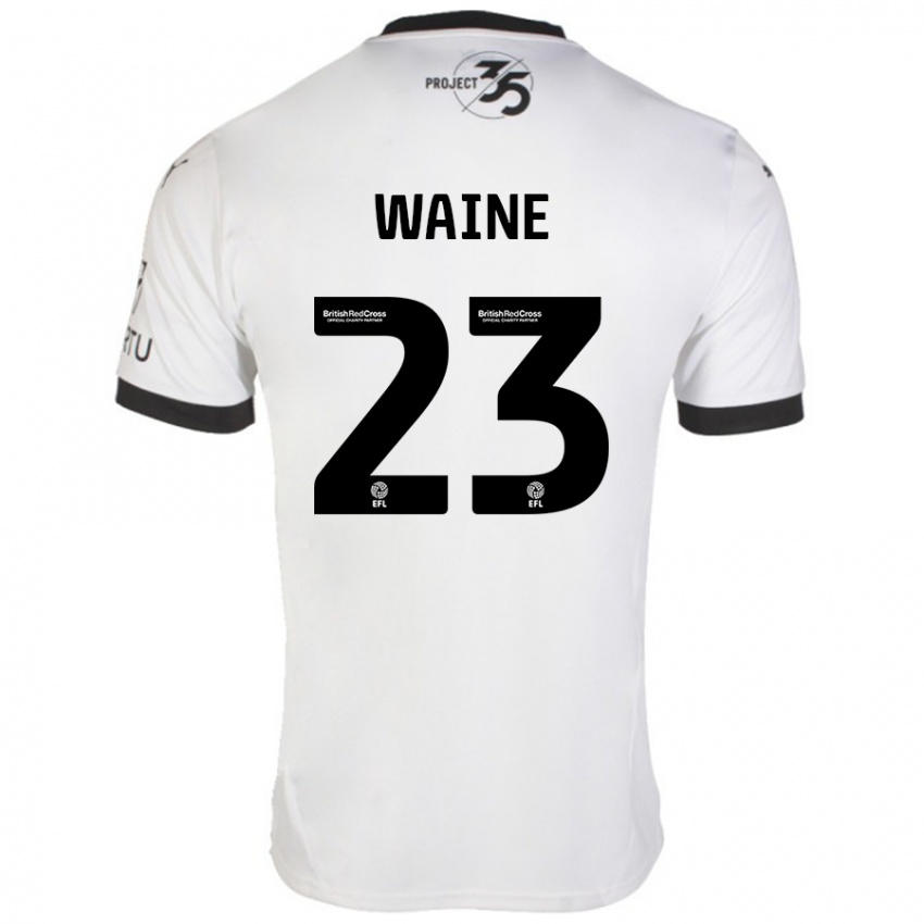 Niño Camiseta Ben Waine #23 Blanco Negro 2ª Equipación 2024/25 La Camisa Chile