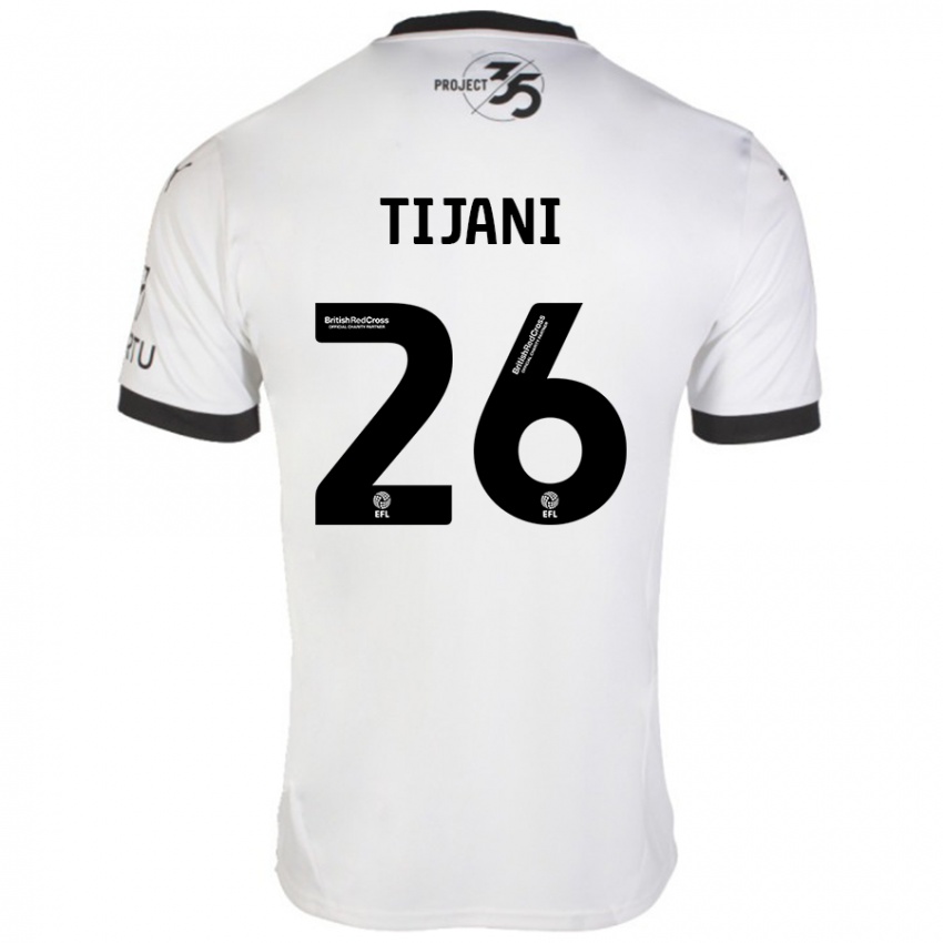 Niño Camiseta Muhamed Tijani #26 Blanco Negro 2ª Equipación 2024/25 La Camisa Chile