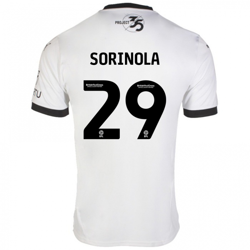 Niño Camiseta Matthew Sorinola #29 Blanco Negro 2ª Equipación 2024/25 La Camisa Chile