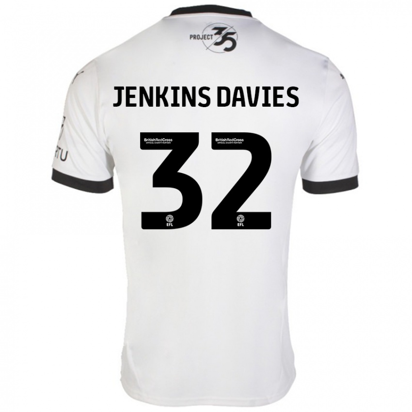 Niño Camiseta Will Jenkins-Davies #32 Blanco Negro 2ª Equipación 2024/25 La Camisa Chile