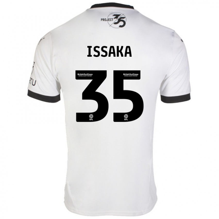 Niño Camiseta Freddie Issaka #35 Blanco Negro 2ª Equipación 2024/25 La Camisa Chile