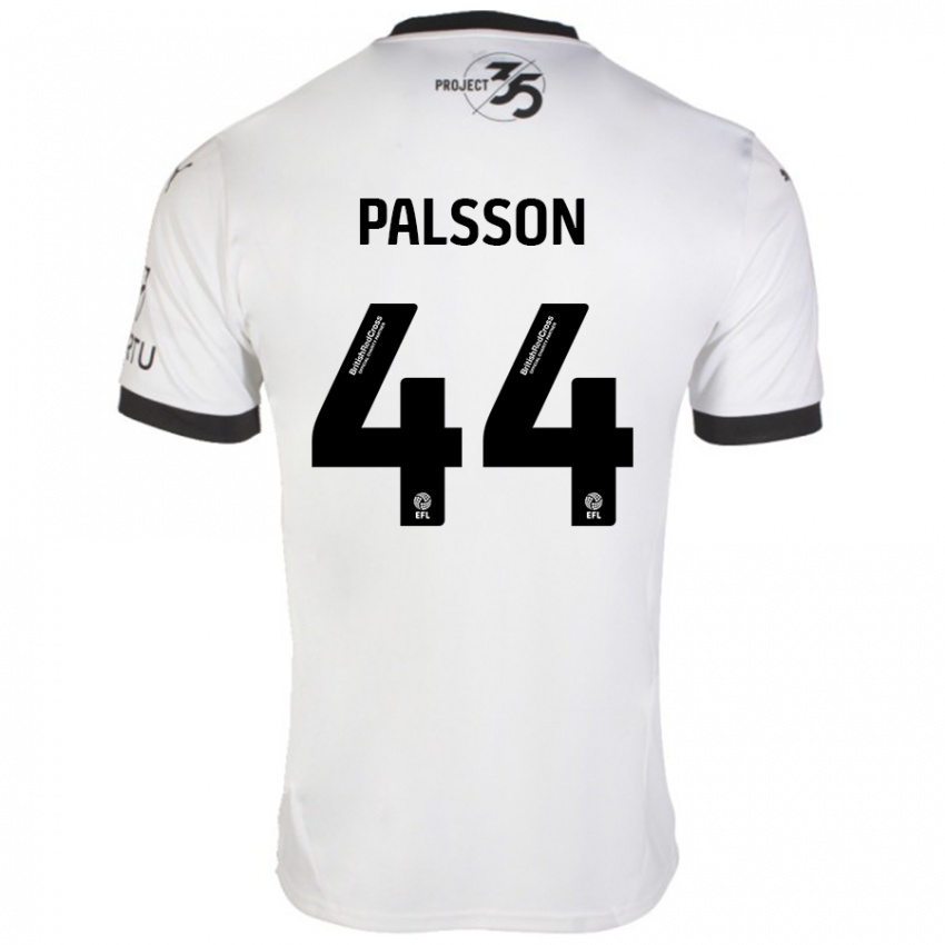 Niño Camiseta Victor Pálsson #44 Blanco Negro 2ª Equipación 2024/25 La Camisa Chile