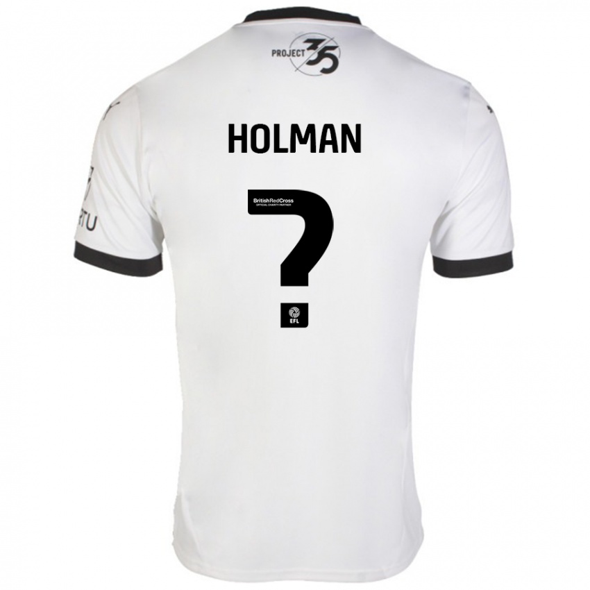 Niño Camiseta Daniel Holman #0 Blanco Negro 2ª Equipación 2024/25 La Camisa Chile