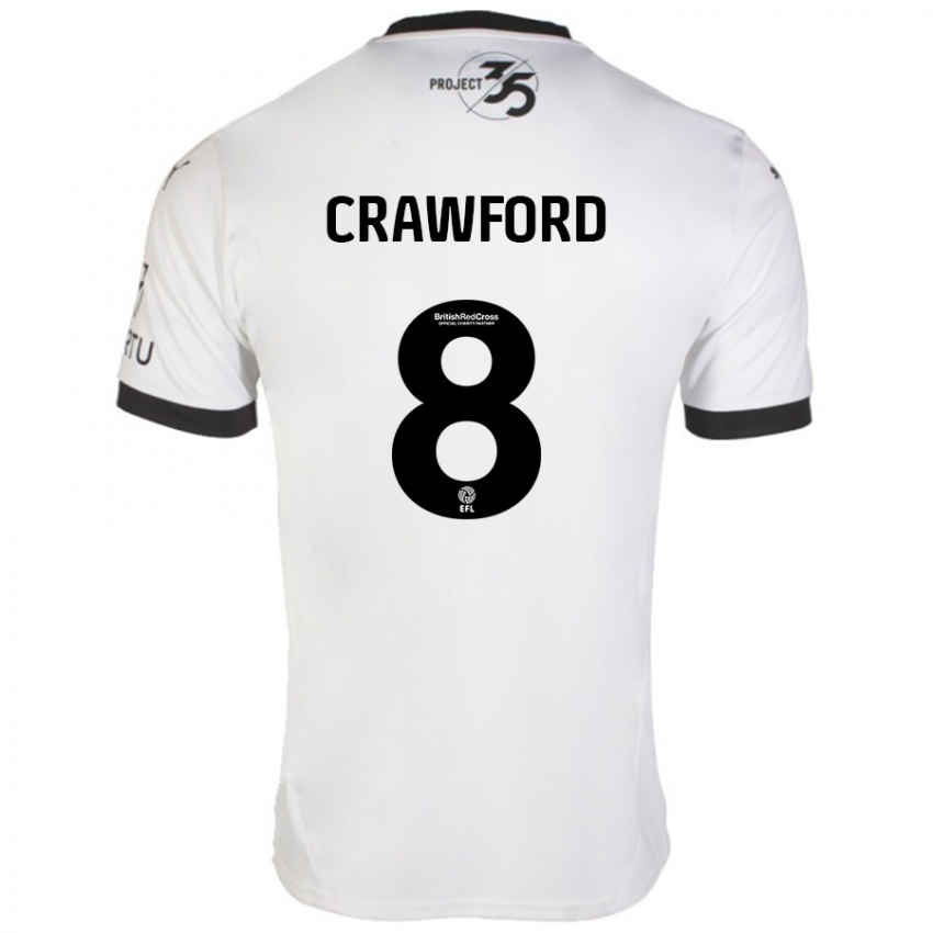 Niño Camiseta Imy Crawford #8 Blanco Negro 2ª Equipación 2024/25 La Camisa Chile