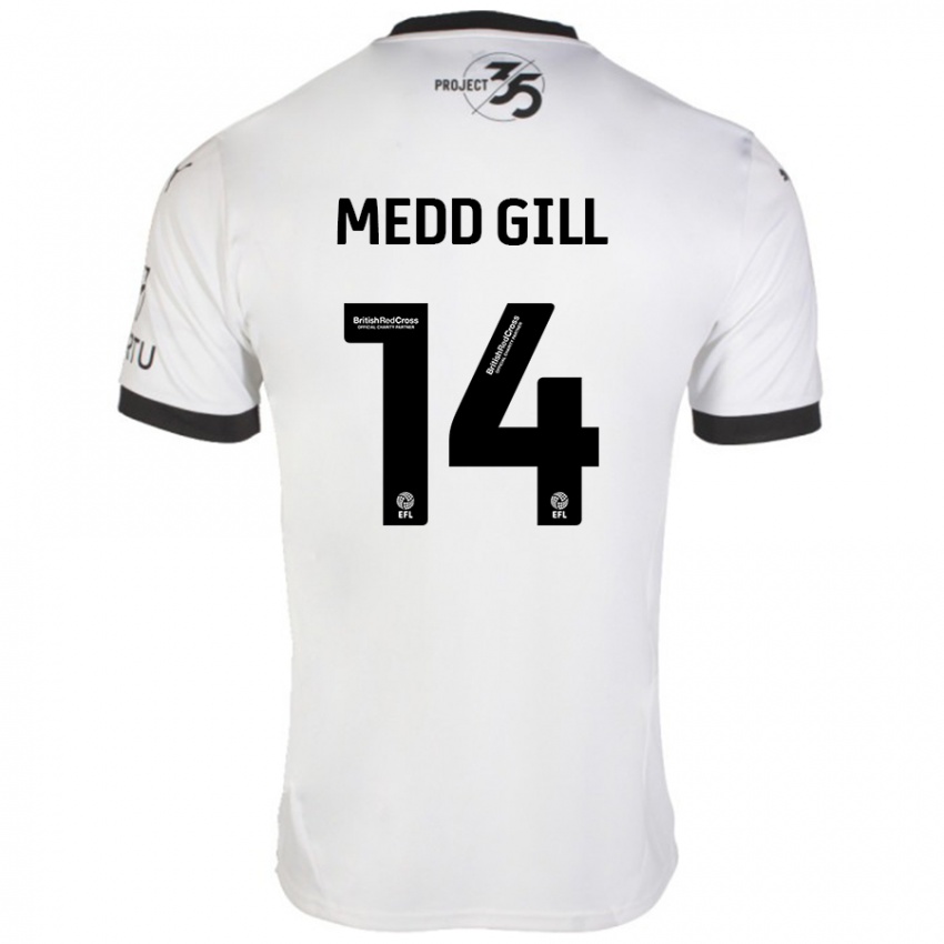 Niño Camiseta Tamsin Medd-Gill #14 Blanco Negro 2ª Equipación 2024/25 La Camisa Chile