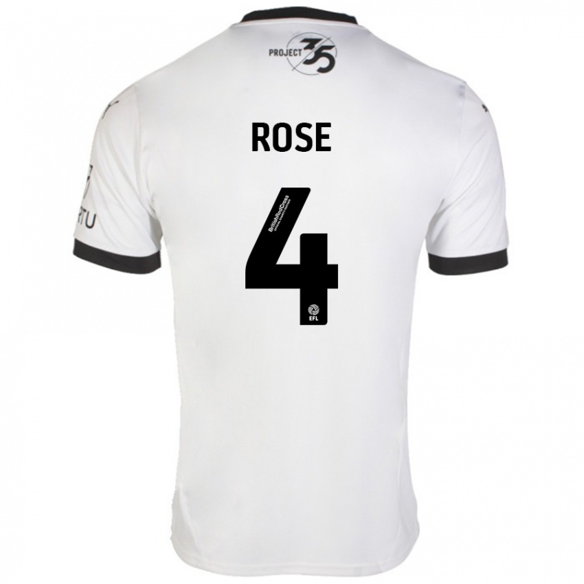 Niño Camiseta Jemma Rose #4 Blanco Negro 2ª Equipación 2024/25 La Camisa Chile