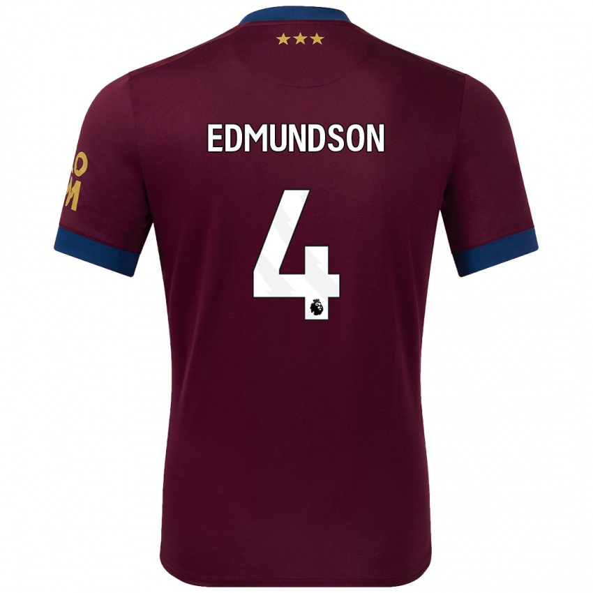 Niño Camiseta George Edmundson #4 Marrón 2ª Equipación 2024/25 La Camisa Chile