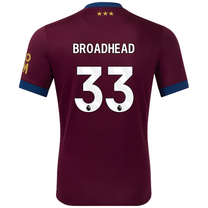 Niño Camiseta Nathan Broadhead #33 Marrón 2ª Equipación 2024/25 La Camisa Chile