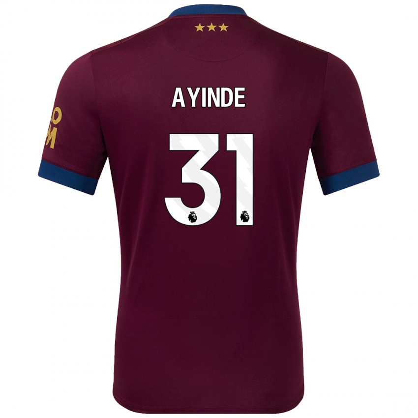 Niño Camiseta Leon Ayinde #31 Marrón 2ª Equipación 2024/25 La Camisa Chile