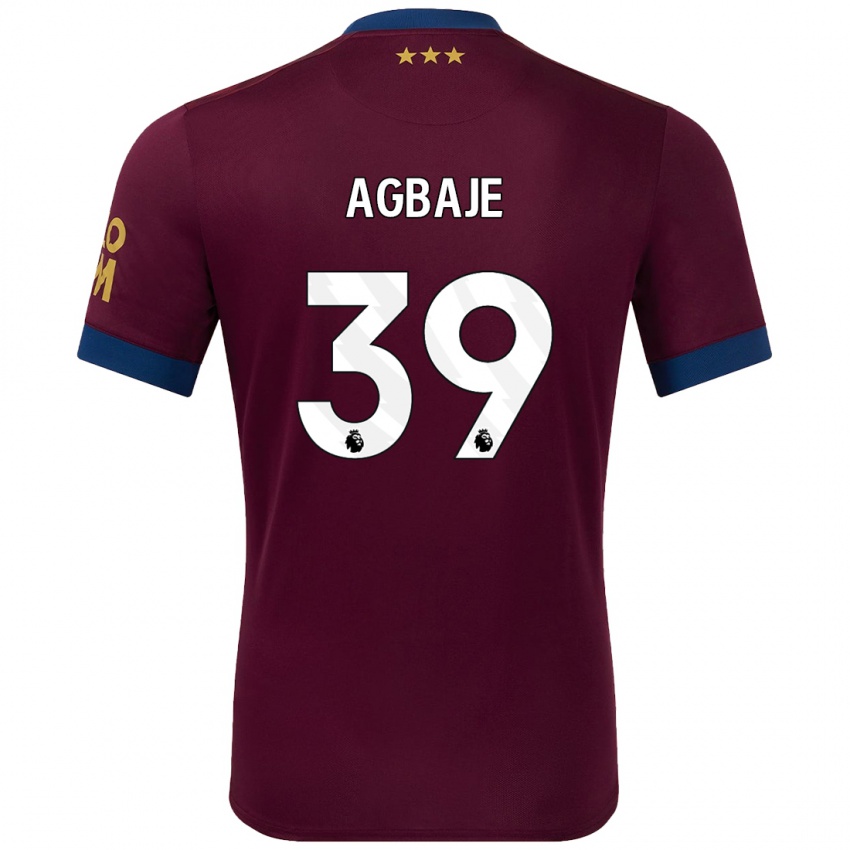 Niño Camiseta Edwin Agbaje #39 Marrón 2ª Equipación 2024/25 La Camisa Chile