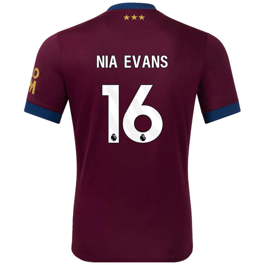 Niño Camiseta Nia Evans #16 Marrón 2ª Equipación 2024/25 La Camisa Chile