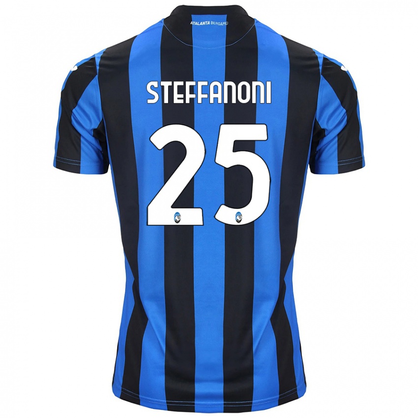 Hombre Camiseta Federico Steffanoni #25 Azul Negro 1ª Equipación 2024/25 La Camisa Chile