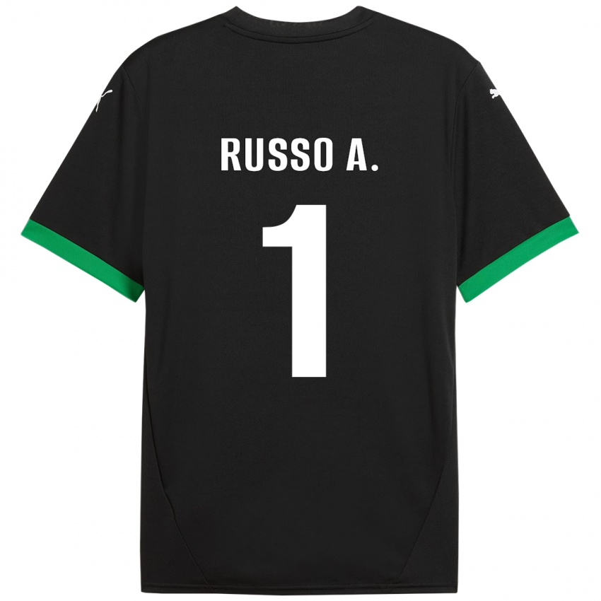 Hombre Camiseta Alessandro Russo #1 Negro Verde Oscuro 1ª Equipación 2024/25 La Camisa Chile