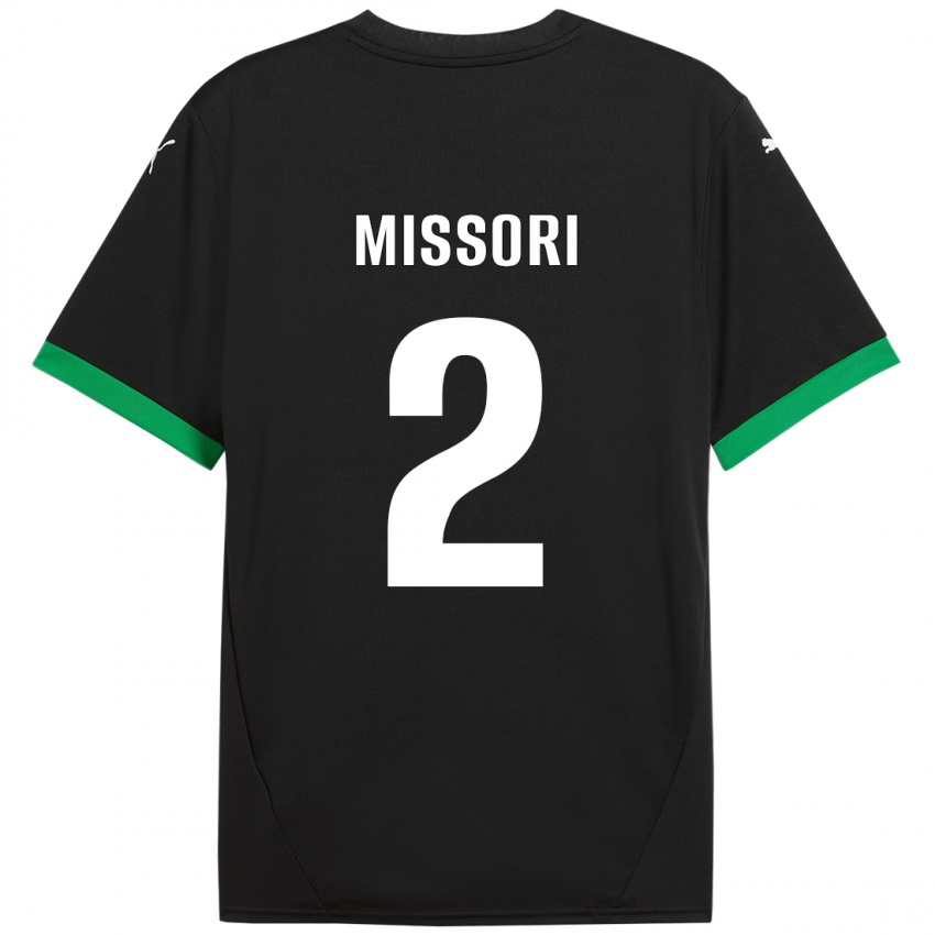 Hombre Camiseta Filippo Missori #2 Negro Verde Oscuro 1ª Equipación 2024/25 La Camisa Chile