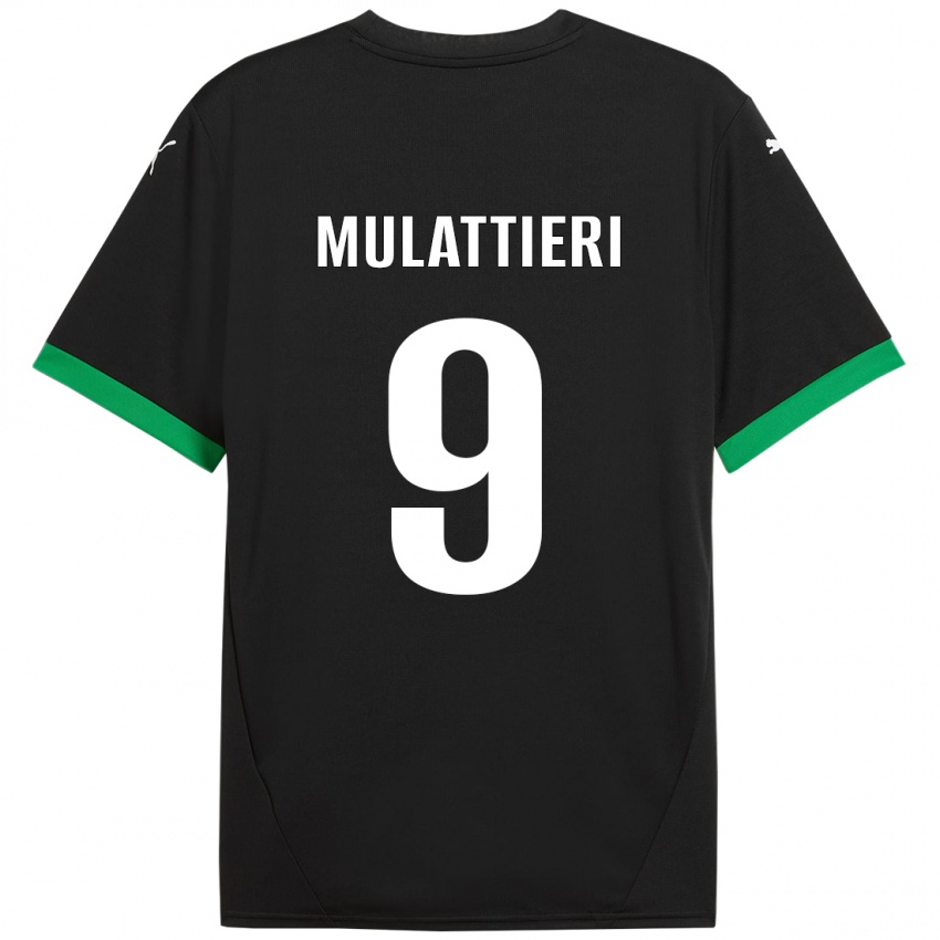 Hombre Camiseta Samuele Mulattieri #9 Negro Verde Oscuro 1ª Equipación 2024/25 La Camisa Chile