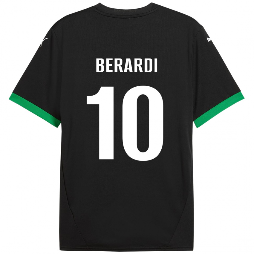 Hombre Camiseta Domenico Berardi #10 Negro Verde Oscuro 1ª Equipación 2024/25 La Camisa Chile