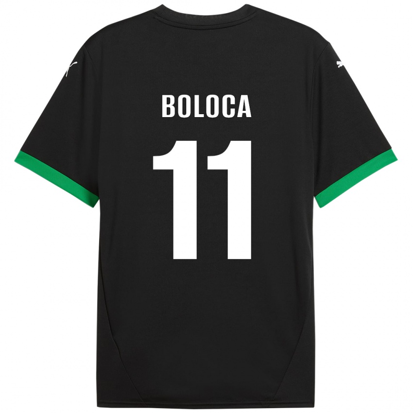 Hombre Camiseta Daniel Boloca #11 Negro Verde Oscuro 1ª Equipación 2024/25 La Camisa Chile