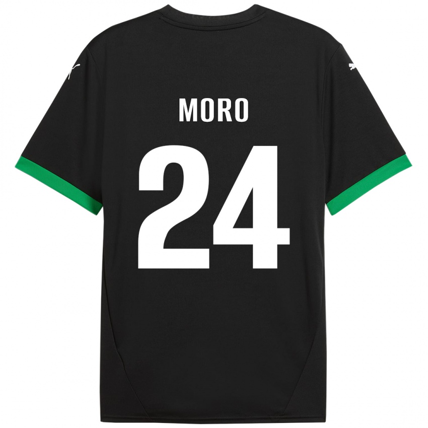 Hombre Camiseta Luca Moro #24 Negro Verde Oscuro 1ª Equipación 2024/25 La Camisa Chile