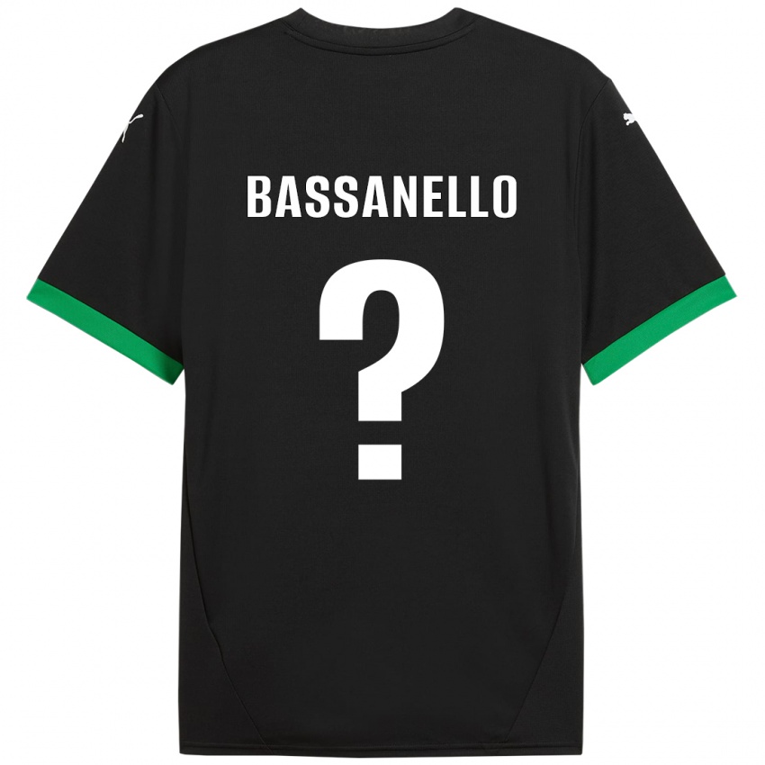 Hombre Camiseta Davide Bassanello #0 Negro Verde Oscuro 1ª Equipación 2024/25 La Camisa Chile