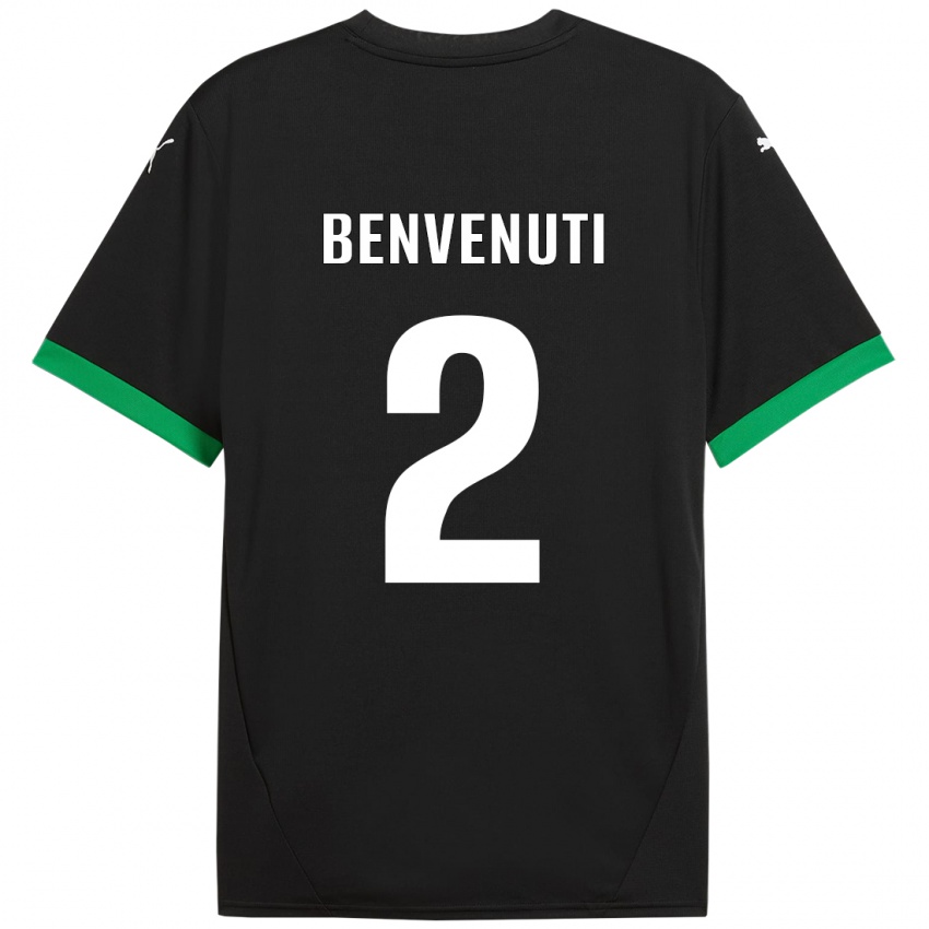 Hombre Camiseta Giacomo Benvenuti #2 Negro Verde Oscuro 1ª Equipación 2024/25 La Camisa Chile