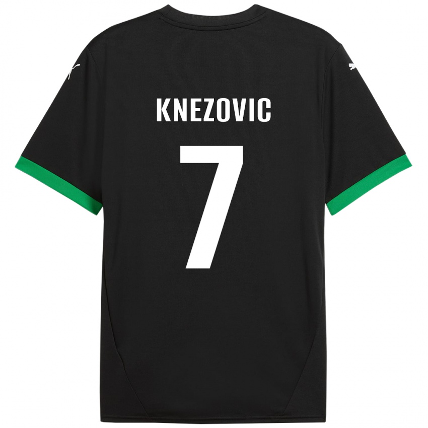 Hombre Camiseta Borna Knezovic #7 Negro Verde Oscuro 1ª Equipación 2024/25 La Camisa Chile