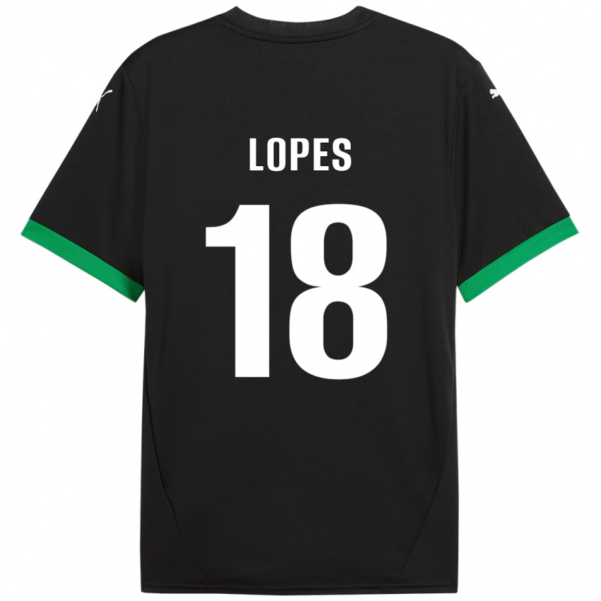 Hombre Camiseta Emerick Lopes #18 Negro Verde Oscuro 1ª Equipación 2024/25 La Camisa Chile