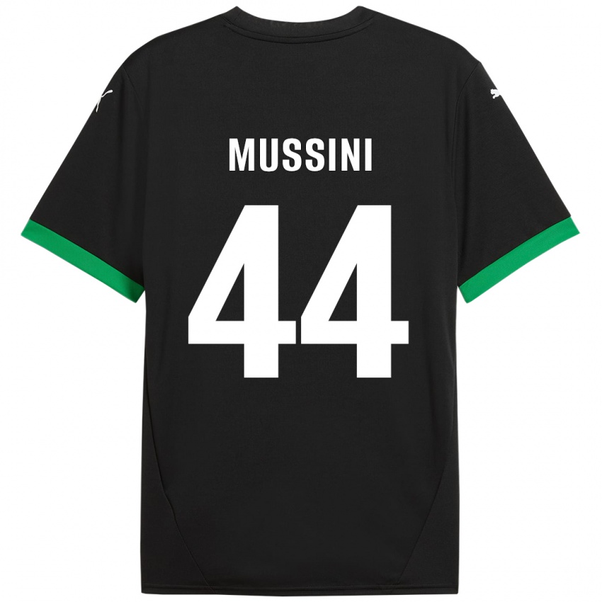 Hombre Camiseta Andrea Mussini #44 Negro Verde Oscuro 1ª Equipación 2024/25 La Camisa Chile