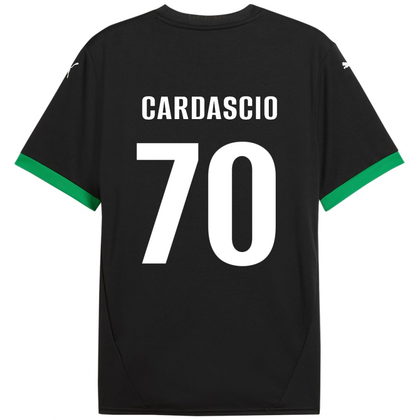 Hombre Camiseta Alessandro Cardascio #70 Negro Verde Oscuro 1ª Equipación 2024/25 La Camisa Chile