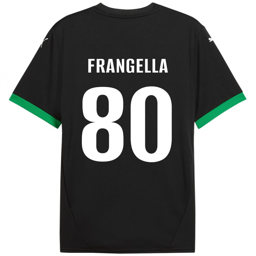 Hombre Camiseta Christian Frangella #80 Negro Verde Oscuro 1ª Equipación 2024/25 La Camisa Chile