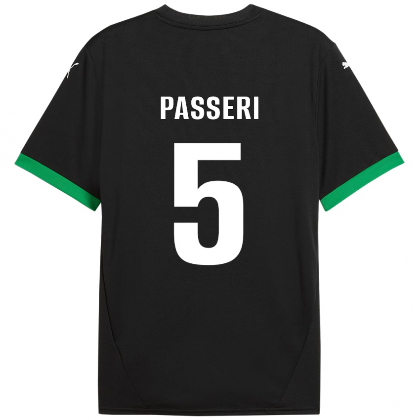 Hombre Camiseta Angela Passeri #5 Negro Verde Oscuro 1ª Equipación 2024/25 La Camisa Chile