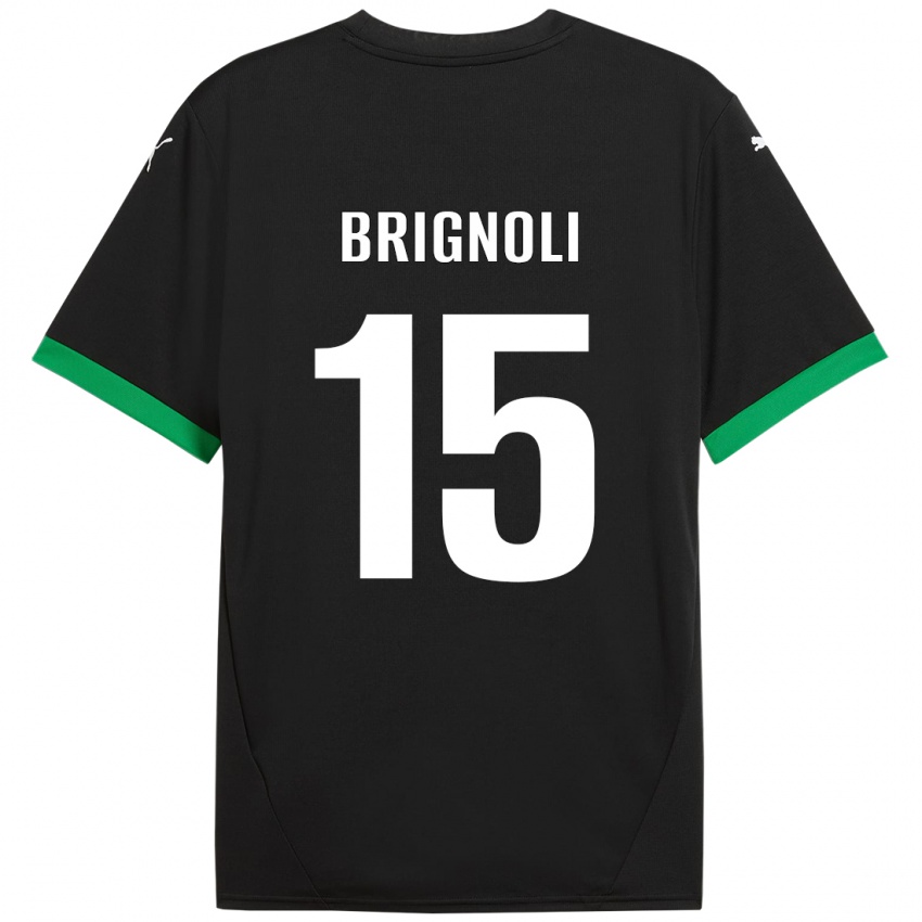 Hombre Camiseta Benedetta Brignoli #15 Negro Verde Oscuro 1ª Equipación 2024/25 La Camisa Chile