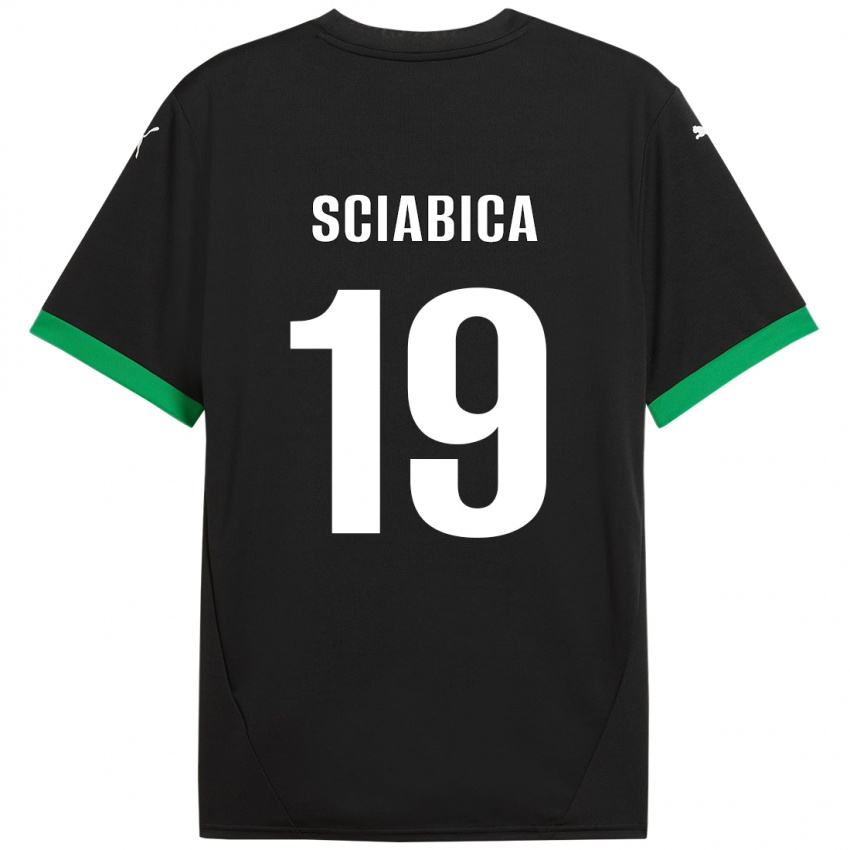 Hombre Camiseta Manuela Sciabica #19 Negro Verde Oscuro 1ª Equipación 2024/25 La Camisa Chile