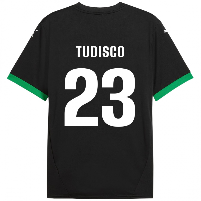 Hombre Camiseta Giorgia Tudisco #23 Negro Verde Oscuro 1ª Equipación 2024/25 La Camisa Chile