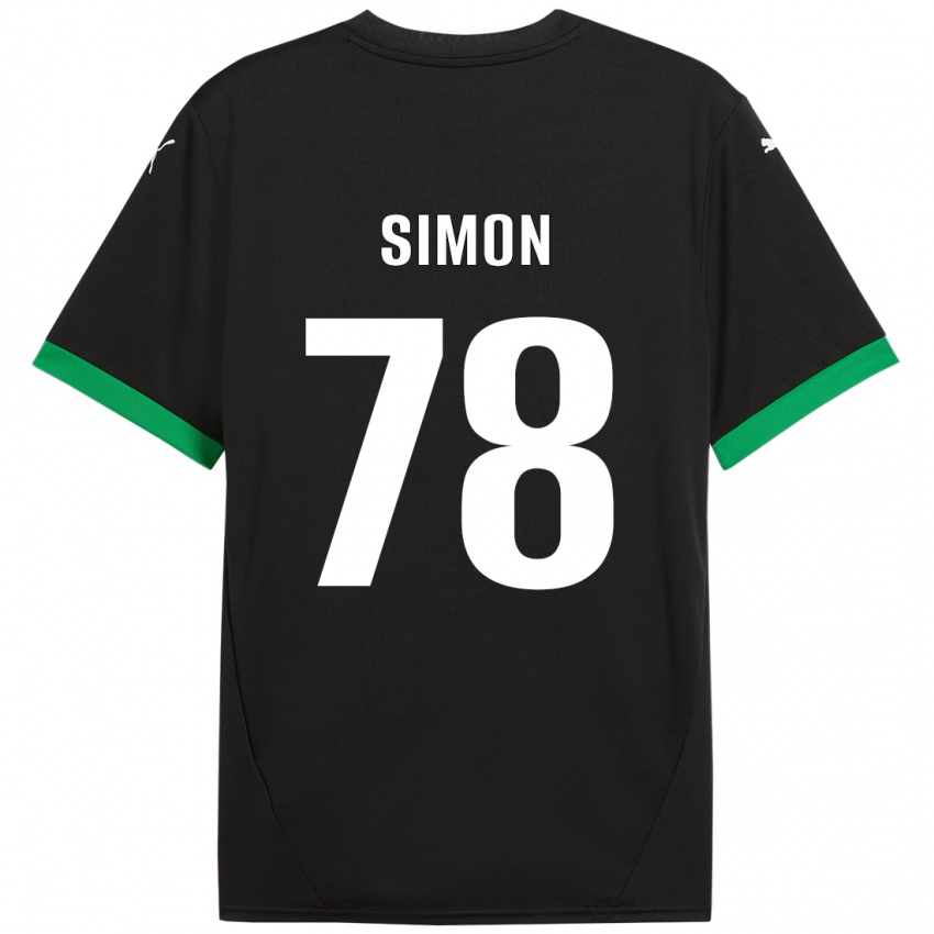 Hombre Camiseta Bénédicte Simon #78 Negro Verde Oscuro 1ª Equipación 2024/25 La Camisa Chile