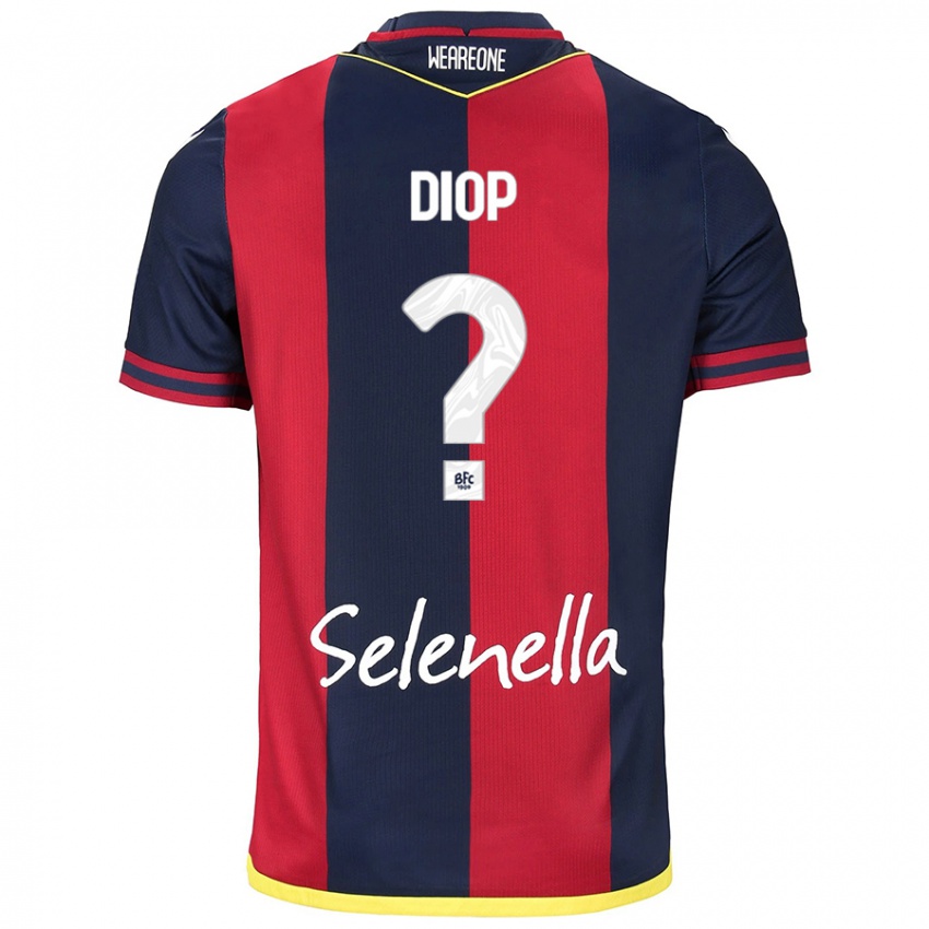 Hombre Camiseta Saer Diop #0 Rojo Azul Real 1ª Equipación 2024/25 La Camisa Chile