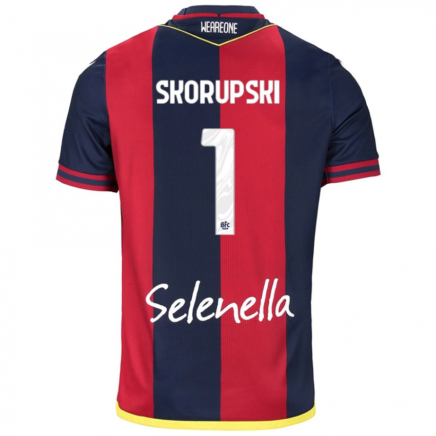 Hombre Camiseta Lukasz Skorupski #1 Rojo Azul Real 1ª Equipación 2024/25 La Camisa Chile