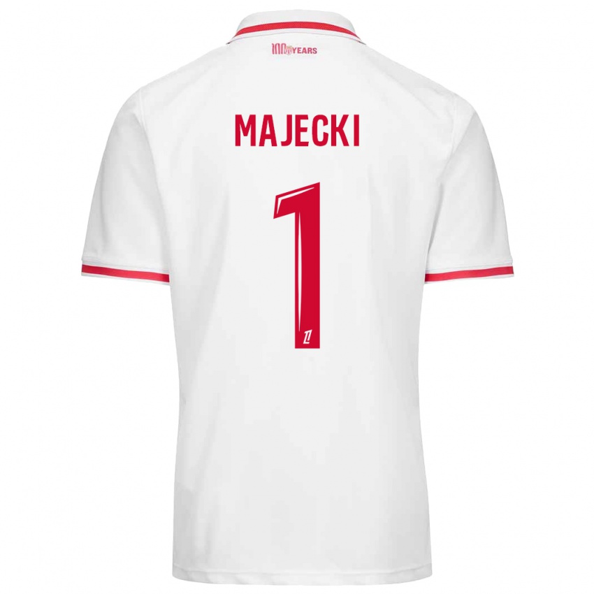 Hombre Camiseta Radoslaw Majecki #1 Blanco Rojo 1ª Equipación 2024/25 La Camisa Chile