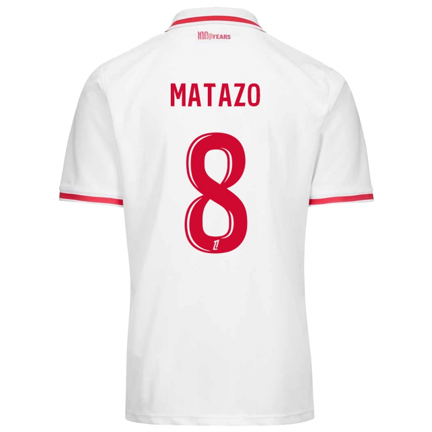 Hombre Camiseta Eliot Matazo #8 Blanco Rojo 1ª Equipación 2024/25 La Camisa Chile