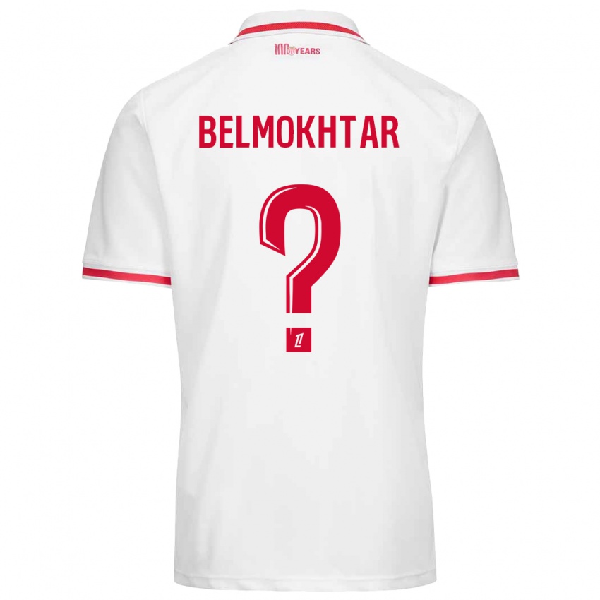 Hombre Camiseta Ilies Belmokhtar #0 Blanco Rojo 1ª Equipación 2024/25 La Camisa Chile