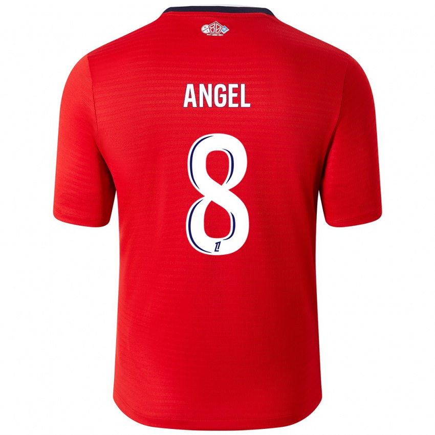 Hombre Camiseta Angel Gomes #8 Rojo Blanco 1ª Equipación 2024/25 La Camisa Chile