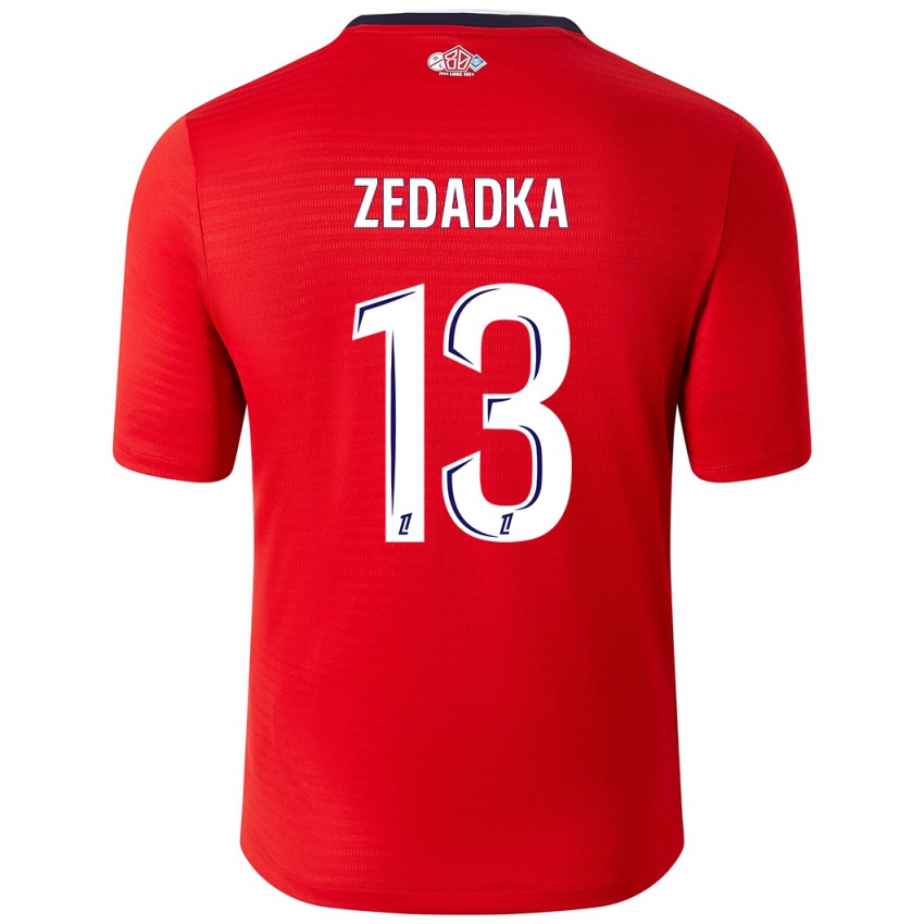 Hombre Camiseta Akim Zedadka #13 Rojo Blanco 1ª Equipación 2024/25 La Camisa Chile