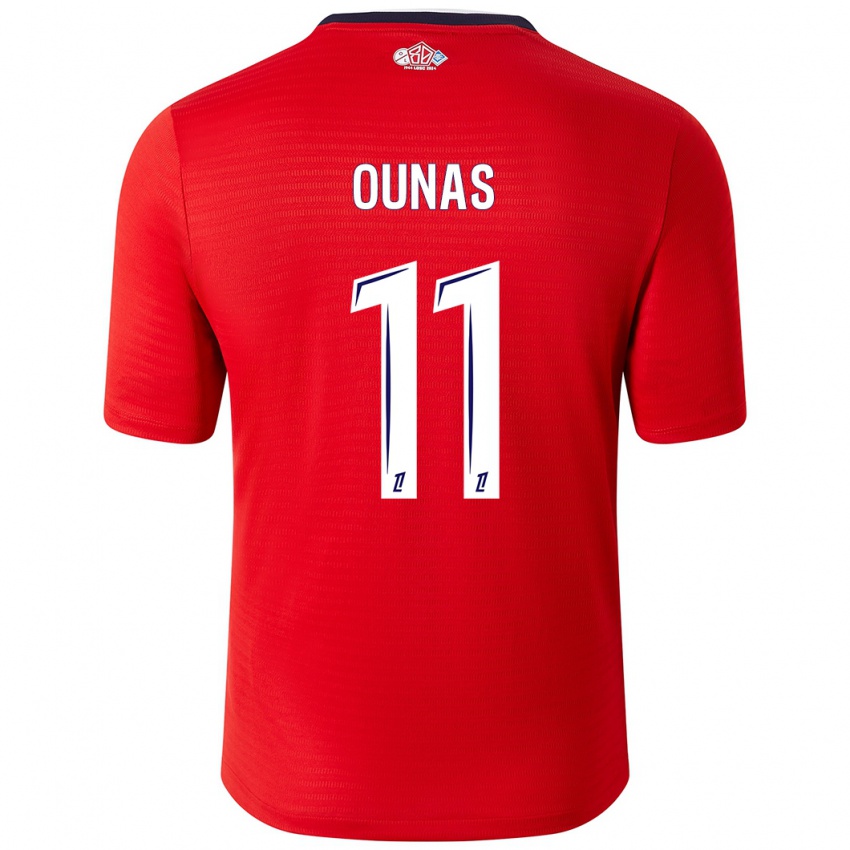 Hombre Camiseta Adam Ounas #11 Rojo Blanco 1ª Equipación 2024/25 La Camisa Chile