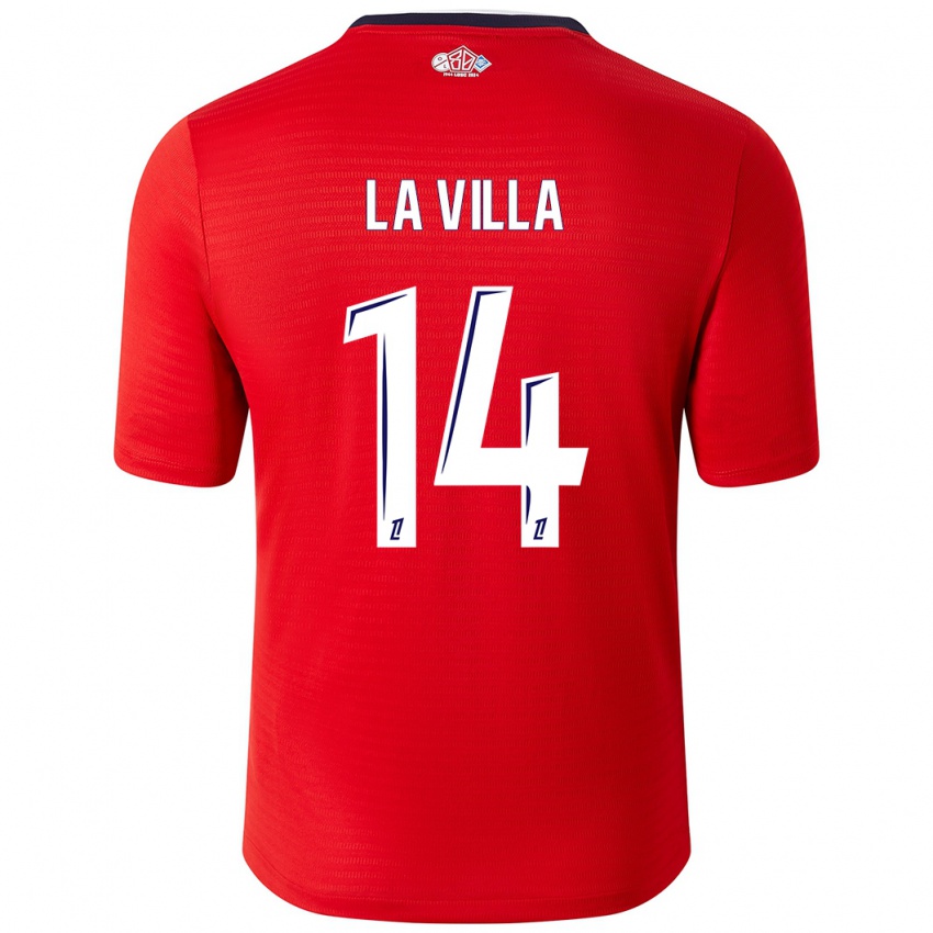 Hombre Camiseta Caroline La Villa #14 Rojo Blanco 1ª Equipación 2024/25 La Camisa Chile