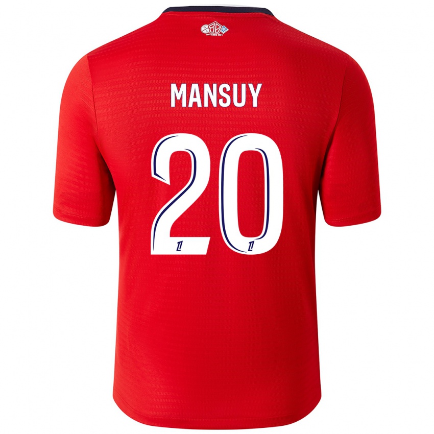 Hombre Camiseta Heloise Mansuy #20 Rojo Blanco 1ª Equipación 2024/25 La Camisa Chile