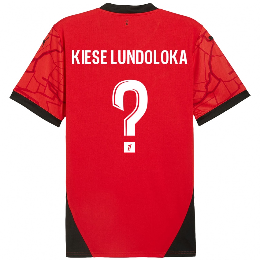 Hombre Camiseta Jeanslor Kiese Lundoloka #0 Rojo Negro 1ª Equipación 2024/25 La Camisa Chile