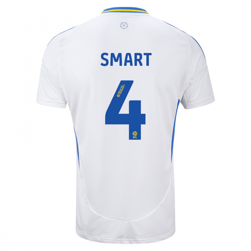 Hombre Camiseta Olivia Smart #4 Blanco Azul 1ª Equipación 2024/25 La Camisa Chile