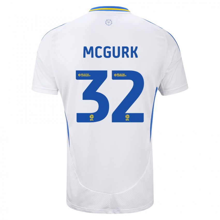 Hombre Camiseta Sean Mcgurk #32 Blanco Azul 1ª Equipación 2024/25 La Camisa Chile