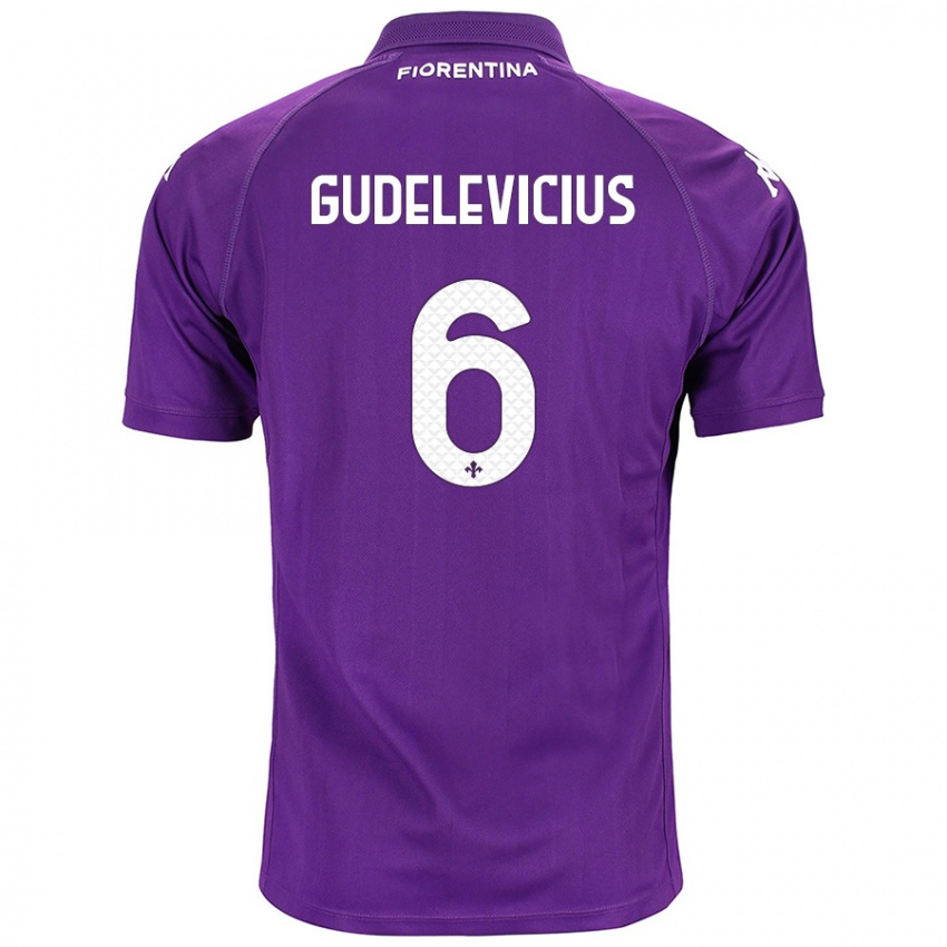 Hombre Camiseta Ernestas Gudelevicius #6 Morado 1ª Equipación 2024/25 La Camisa Chile