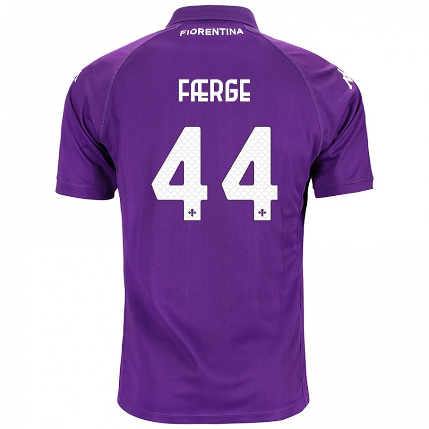 Hombre Camiseta Emma Færge #44 Morado 1ª Equipación 2024/25 La Camisa Chile